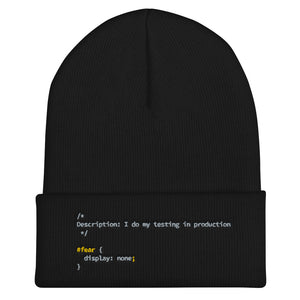 Production Testing fear - Cuffed Beanie