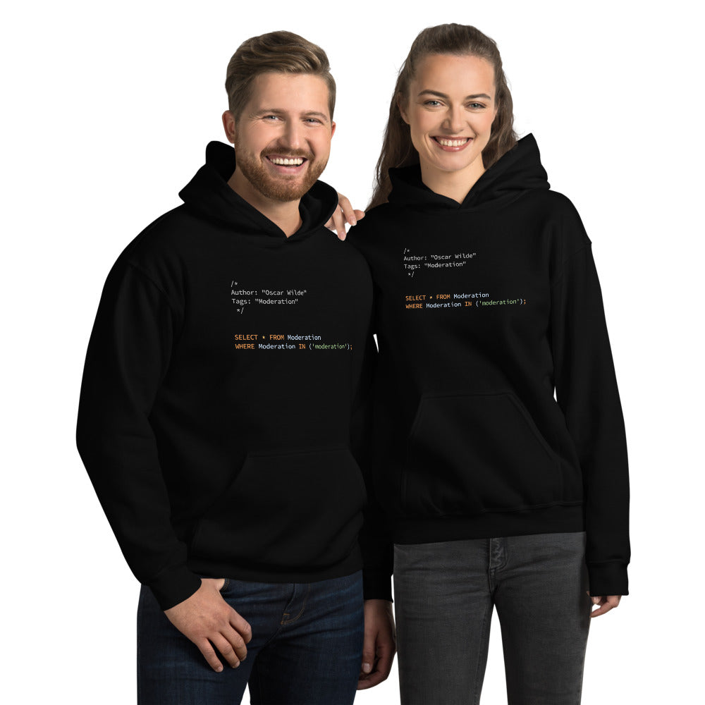 Oscar Wilde - Moderation - Software Developer Black Hoodie