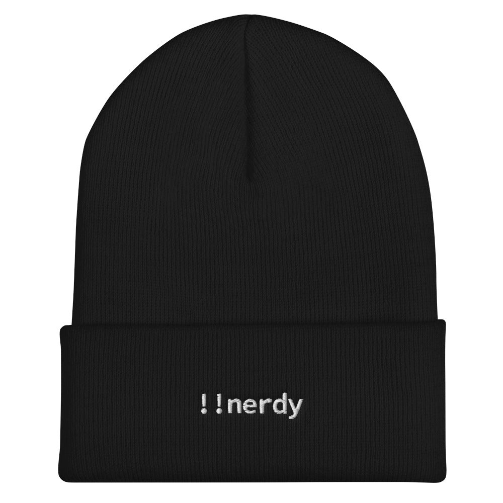 !!nerdy - Classic Software Developer Cuffed Black Beanie