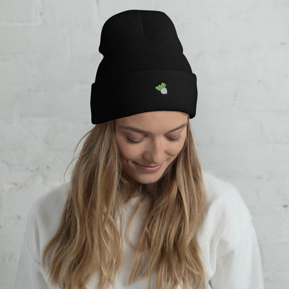 Turnips, Turnips - Embroidered Gamers Black Cuffed Beanie