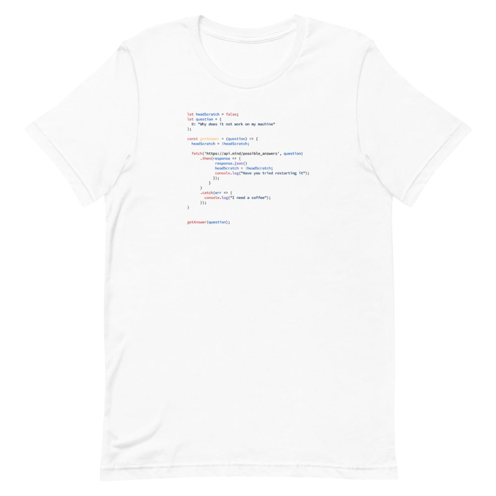 Head Scrathing Questions - White Software Developer T-Shirt