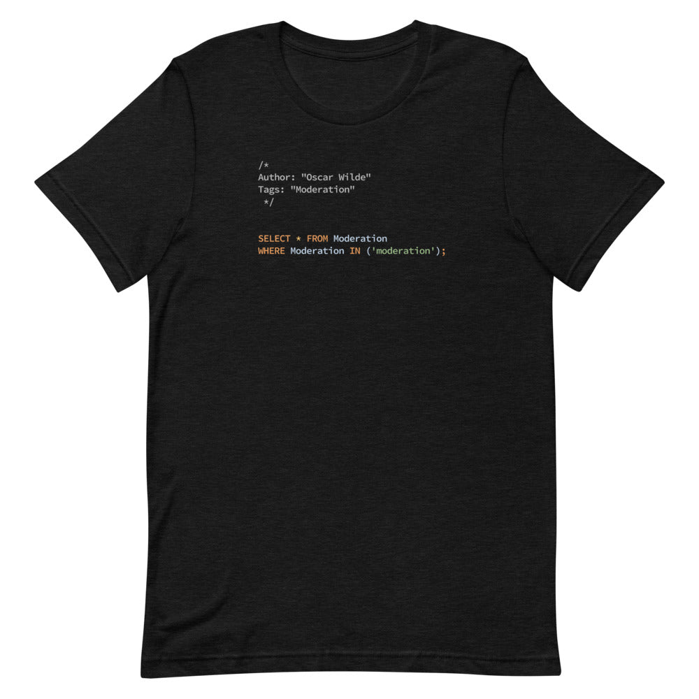 Oscar Wilde - Moderation - Black Software Developer T-Shirt