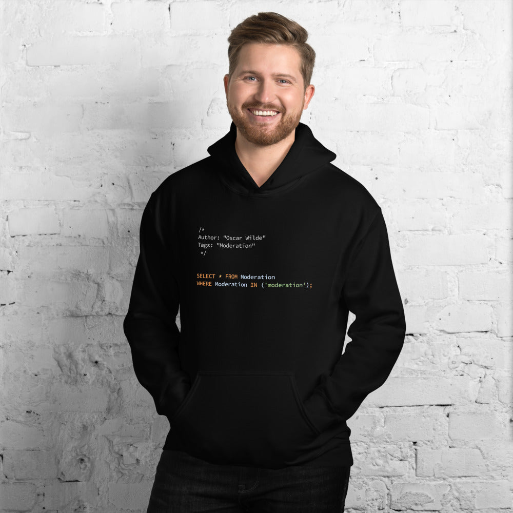 Oscar Wilde - Moderation - Software Developer Black Hoodie