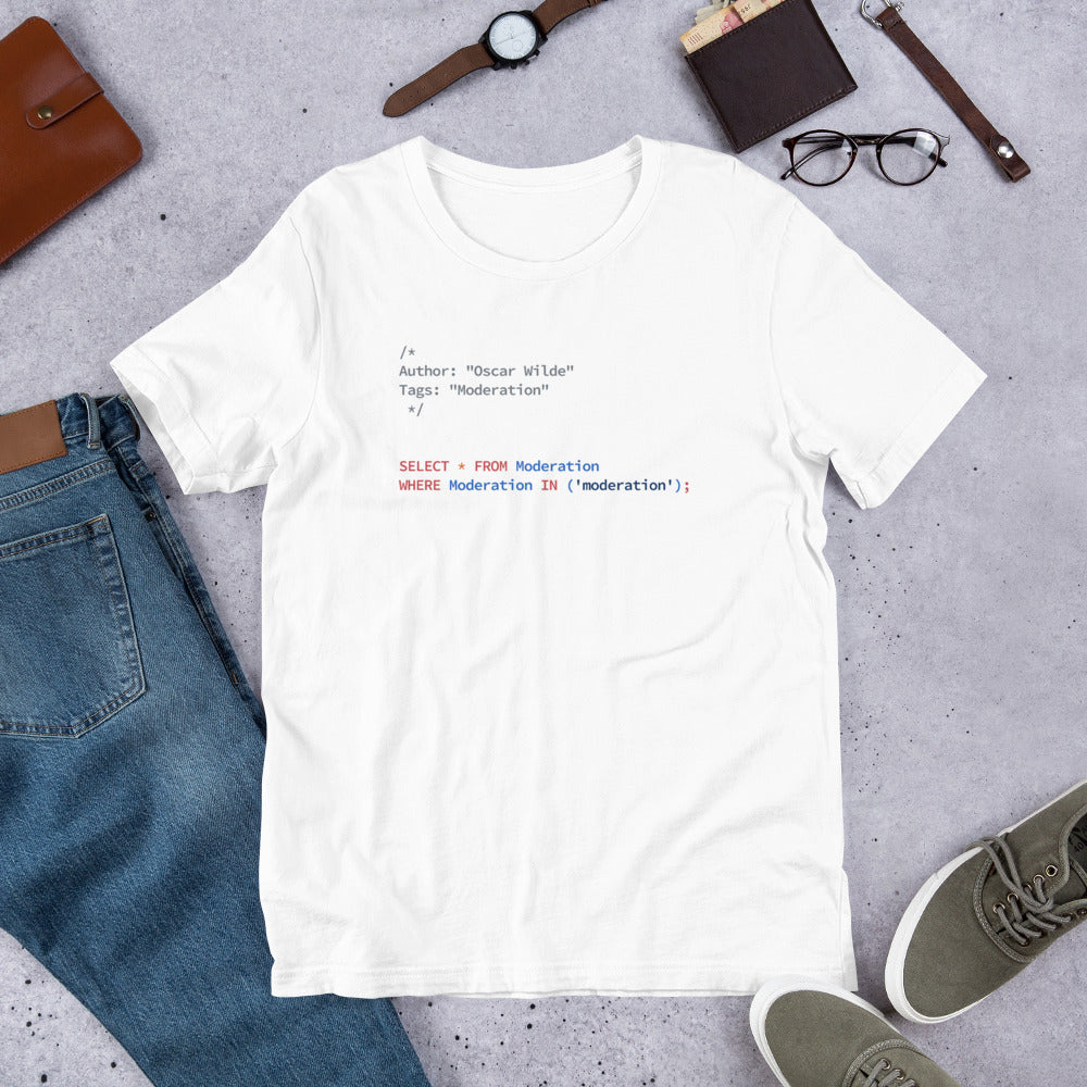 Oscar Wilde - Moderation - White Software Developer T-Shirt