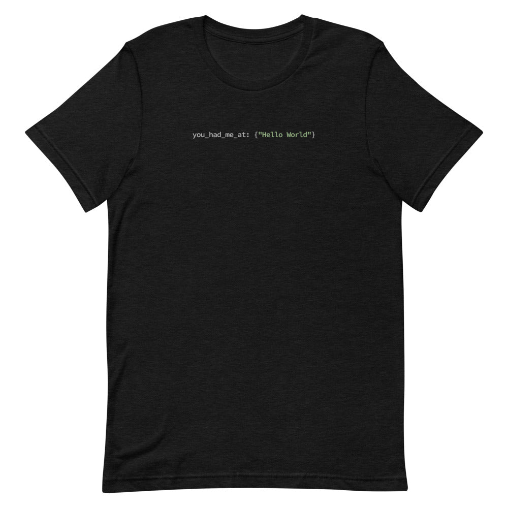 Hello World - Black Developer T-Shirt